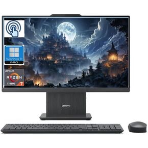 LENOVO 2025 IdeaCentre Business All-in-One, 27" FHD Touchscreen, 100Hz,Anti-Glare, AMD Ryzen 7 7735HS, 32GB DDR5 RAM,1TB SSD, Wireless KB & Mouse, RJ-45, Wi-Fi 6, W11 Pro Grey