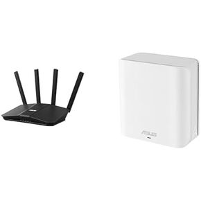 Bundle of ASUS RT-BE58U WiFi 7 AiMesh Extendable Router, Commercial-Grade Network Security, Kid’s Network, VPN Network + ZenWiFi BD5 Dual-Band WiFi 7 Mesh, 2500 sq.ft, Parental Controls Included