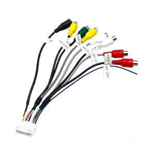 20 Pin Car Radio RCA Audio Replacement Harness with 8 Female RCA Connector Video CVBS, AUX, SUB, and MIC Plugs for Selected Android Car Stereo Radio GPS Head Unit