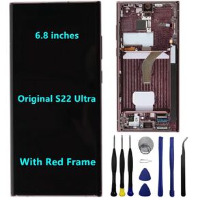 6.8 "الأصلي AMOLED 120 هرتز لـ Samsung Galaxy S22 Ultra Screen ReplaceMen OEM S22ULTRA 5G S908U S908U1 S908B S908E عرض مجموعة أرقام شاشة اللمس (مع إطار أسود+أدوات) in Kuwait