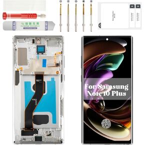 OLED for Samsung Note 10 Plus Screen Replacement 4g for Samsung Galaxy Note 10 Plus 5g LCD Digitizer Touch Screen for Samsung Note 10 Plus Display with Frame Black (with Fingerprint Function)