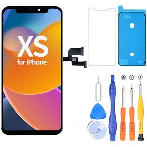 Ayake for iPhone Xs Screen Replacement, 5.8 Inches LCD Display and Touch Digitizer Full Assembly with Tool Kits, Face ID Remains and True Tone Programmable, for Model A2097,A2098,A2100