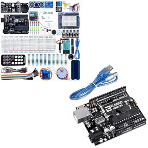 elegoo uno project starter kit & elegoo uno r3 board atmega328p مع كابل USB