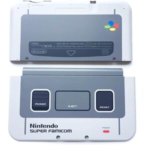 New for New3DS XL SFC Shell Top & Bottom Coverplate Replacement, for Nintendo New 3DS XL LL New3DSXL Handheld Game Console, for Super Famicom A E Faceplate Housing Case Back Cover Plates 2 PCS, Grey