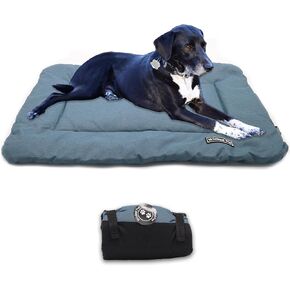 Dog Travel Mat | Heavy Waterproof Canvas | Medium (30 x 20 x 1) Gray | Up to 35 lbs