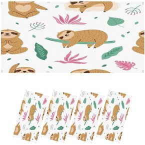 Fluorescent Light Covers for Ceiling Lights Seamless Cute Sloths Characters Tropical Leaves Easy to Install Magnetic Light Filter for Classroom Office Hospitals School Home Decor