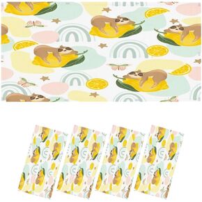 Fluorescent Light Covers for Ceiling Lights Cute cartoon sloth seamless graphic Hand drawn sloth character Easy to Install Magnetic Light Filter for Classroom Office Hospitals School Home Decor