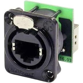Neutrik NE8FDP-B CAT 5/6 RJ45 FEED-Thru D Series Mount Jack-Black