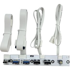 5Ports USB PC Front IO Panel Bracket 2*USB3.0 + 2*USB2.0 + 1*USB-C 20G with LED Switch for PC Case Desktop Chassis L4K 50CM (Black)