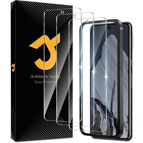 3 Pack For Google Pixel 8 Pro Screen Protector and Easy to Install Tool, Supports Fingerprint Recognition, 9H Hardness, HD Anti-Scratch, For Pixel 8 Pro Screen Protector Tempered Glass