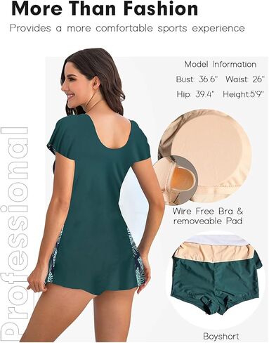 فستان سباحة نسائي من قطعة واحدة من ECUPPER مع بدلة استحمام قصيرة الأكمام in Kuwait