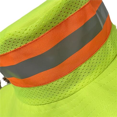 High Visibility Reflective Sun Hat Summer Wide Brim Work Safety Bucket Hat Outdoor UV Protection Worker Boonie Hats in Saudi Arabia