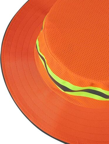 High Visibility Reflective Sun Hat Summer Wide Brim Work Safety Bucket Hat Outdoor UV Protection Worker Boonie Hats in Saudi Arabia