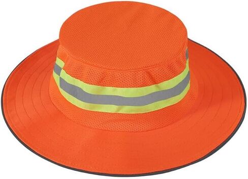 High Visibility Reflective Sun Hat Summer Wide Brim Work Safety Bucket Hat Outdoor UV Protection Worker Boonie Hats in Saudi Arabia