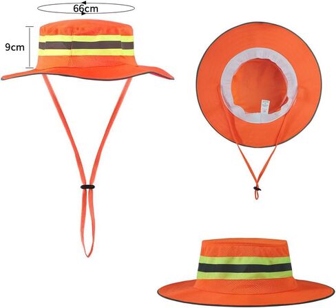 High Visibility Reflective Sun Hat Summer Wide Brim Work Safety Bucket Hat Outdoor UV Protection Worker Boonie Hats in Saudi Arabia