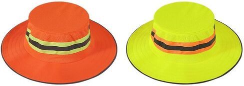 High Visibility Reflective Sun Hat Summer Wide Brim Work Safety Bucket Hat Outdoor UV Protection Worker Boonie Hats in Saudi Arabia