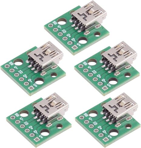 مجموعة Cablecc 5 قطع من DIY OEM USB2.0-Micro Male رأسية مع لوحة PCB 2Pin التلامس (طول رأس الذكور 7 مم) نوع لحام التجميع in Kuwait