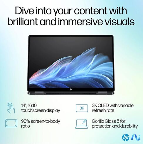HP OmniBook Ultra Flip AI Powered 2-in-1 Laptop 14.0" Touchscreen OLED 2.8K Display (Intel Ultra 7-256V, 16GB LPDDR5X, 2TB PCIe SSD, Backlit KB, Fingerprint, 2 Thunderbolt 4, Win 11 Home) w/USB-C Dock in Saudi Arabia
