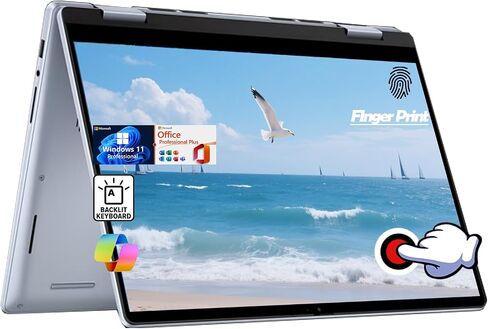 Dell Inspiron 7440 14 "2-in-1 laptop | شاشة تعمل باللمس | CORE 5 120U | Office Lifetime | 32GB DDR5 | 1TB SSD | AI COPILOT | PEN تضمين | Windows 11 Pro-تم تصميمه للمحترفين الإبداعيين in Kuwait
