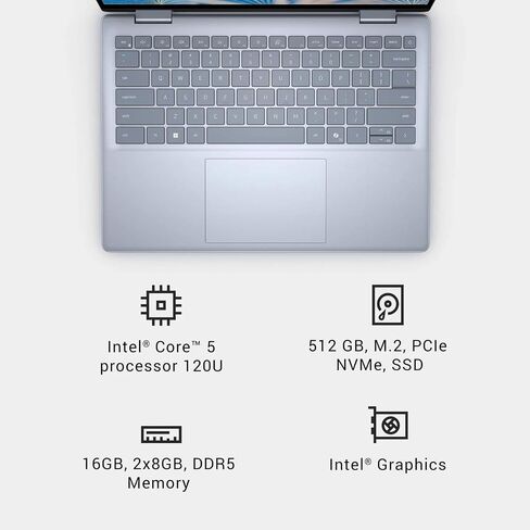 Dell Inspiron 7440 14 "2-in-1 laptop | شاشة تعمل باللمس | CORE 5 120U | Office Lifetime | 32GB DDR5 | 1TB SSD | AI COPILOT | PEN تضمين | Windows 11 Pro-تم تصميمه للمحترفين الإبداعيين in Kuwait