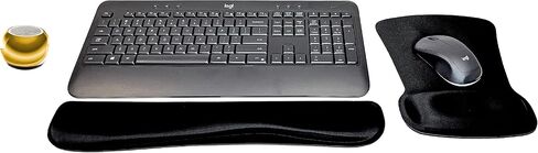 Logitech MK540 Advanced Wireless Keyboard & Mouse Combo Travel Home Office Active Lifestyle Must-Have Modern Bundle with Mini Mirror Portable Wireless Bluetooth Speaker, Gel Wrist Pad & Gel Mouse Pad in Saudi Arabia