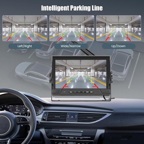 9 Inch Monitor Wireless Backup Camera System with Loop Recording, 12-24V for Truck, Trailer, RV, Bus Reversing Camera IP68 Waterproof Night Vision, Waterproof Back Up Camera Kit in Saudi Arabia