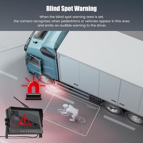 9 Inch Monitor Wireless Backup Camera System with Loop Recording, 12-24V for Truck, Trailer, RV, Bus Reversing Camera IP68 Waterproof Night Vision, Waterproof Back Up Camera Kit in Saudi Arabia