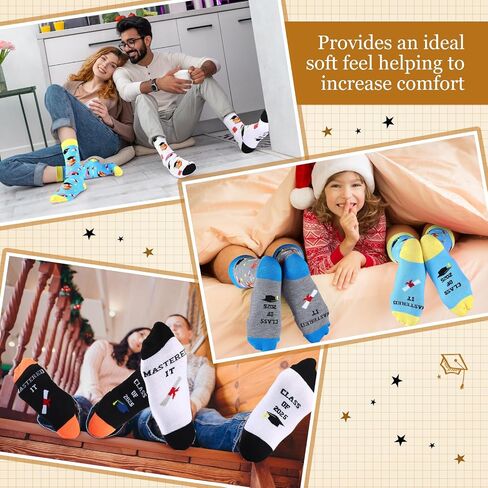 24 Pairs Graduation Socks Graduation Gifts Her Him Class of 2023 Funny Novelty Socks for Girls Friends Mom Dad Grad Boys Present School College in Saudi Arabia