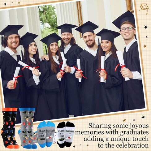 24 Pairs Graduation Socks Graduation Gifts Her Him Class of 2023 Funny Novelty Socks for Girls Friends Mom Dad Grad Boys Present School College in Saudi Arabia