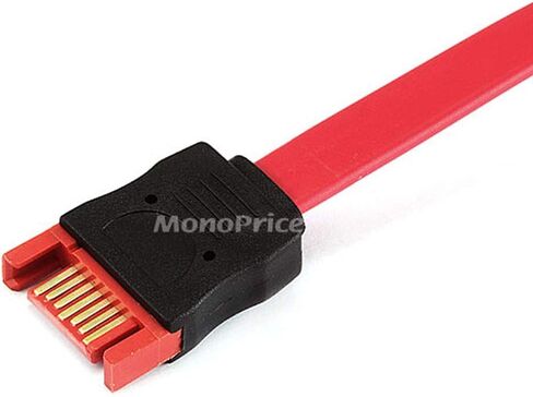 Monoprice SATA Serial ATA Extension Cable - 1.5 Feet - Red | with 7-pin SATA Port Male to Female, 3Gbps Data Transfer in Saudi Arabia