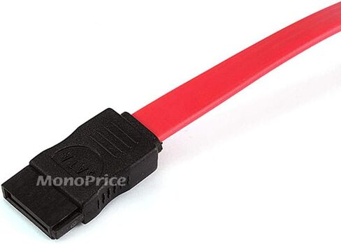 Monoprice SATA Serial ATA Extension Cable - 1.5 Feet - Red | with 7-pin SATA Port Male to Female, 3Gbps Data Transfer in Saudi Arabia