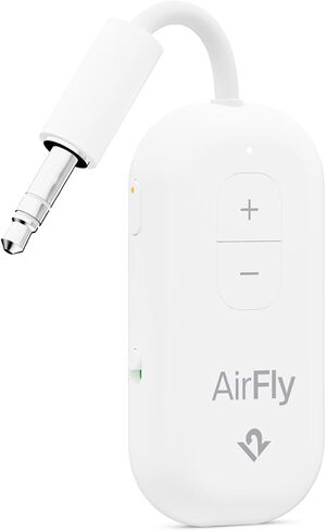 AirFly Pro 2 – Bluetooth Adapter for Airplane, Pair 2 AirPods or Wireless Headphones – 3.5mm AUX Bluetooth Transmitter and Receiver for Cars, Boats, Treadmills, TVs– Airplane Travel Essentials, Black in Saudi Arabia