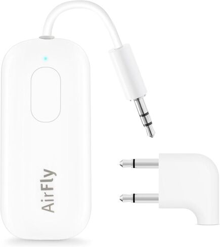AirFly Pro 2 – Bluetooth Adapter for Airplane, Pair 2 AirPods or Wireless Headphones – 3.5mm AUX Bluetooth Transmitter and Receiver for Cars, Boats, Treadmills, TVs– Airplane Travel Essentials, Black in Kuwait