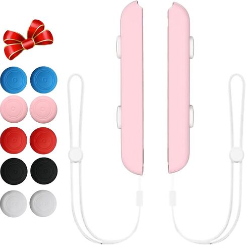 QXWPBV Joy-Con Controller Straps 2-Pack- Switch Accessories with Secure Grip & Comfort Design and 10 Thumb Caps (Pink) in Saudi Arabia