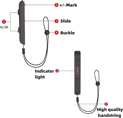 QXWPBV Joy-Con Controller Straps 2-Pack- Switch Accessories with Secure Grip & Comfort Design and 10 Thumb Caps (Pink) in Saudi Arabia