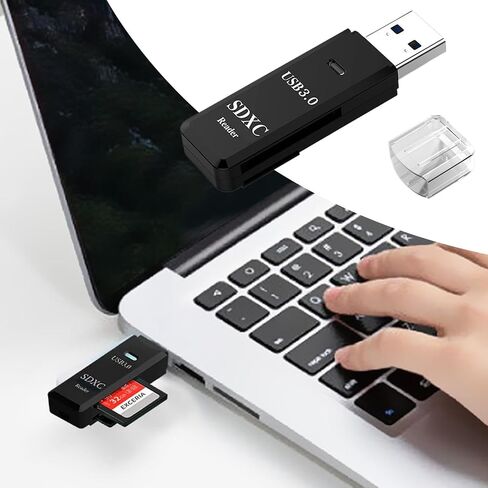 USB 3.0 CARD Reader | محول 5GBPS OTG - عارض الكاميرا المحمول ، قارئ بطاقة فتحات للكمبيوتر الشخصي ، وأجهزة الكمبيوتر المحمولة ، والتوصيل والقراءة ، الأسود ، XV599NZ2WSML64P6SM in Kuwait