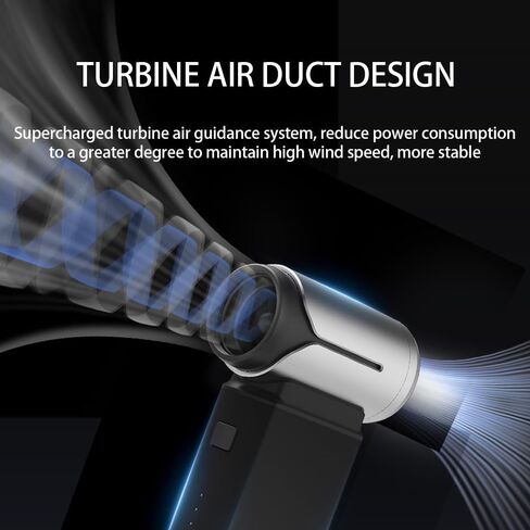 Electric Compressed Air Duster, 130,000RPM Portable Small Super Power Cordless Air Duster, Blow and Suction High Speed Air Blower Turbo Fan, Dust Blower for Computer Keyboard House Travel Outdoor Car in Saudi Arabia