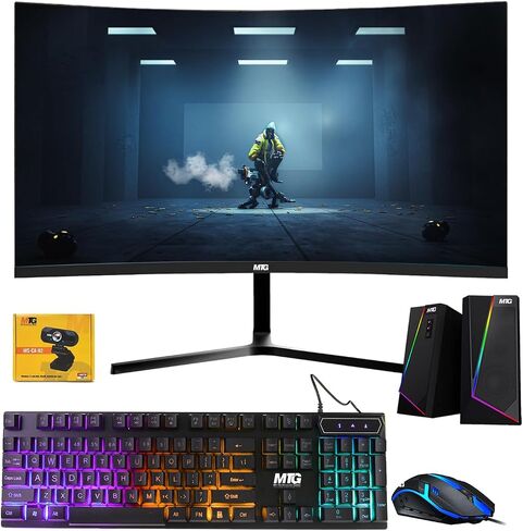 TechMagnet All in One Desktop Computer ، Cheetah 4 ، Intel Core I5 ​​4th Gen 2.5 GHz ، 8GB DDR3 ، 120GB SSD ، 27 بوصة LED Monitor ، MTG RGB Keyboard Mouse ، RGB SPEAKER و WebCAM ، Windows 11 PRO (READED) in Kuwait