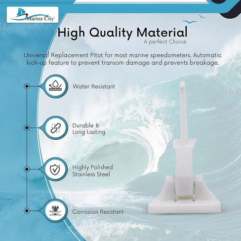 مجموعة التقاط المياه من MARINE CITY Boat Outboard Pitot Speedometer مع أنابيب بطول 6 أمتار ومرسل سبيدو وأجزاء تثبيت - تضمن قراءات دقيقة للسرعة لراكبي القوارب in Kuwait
