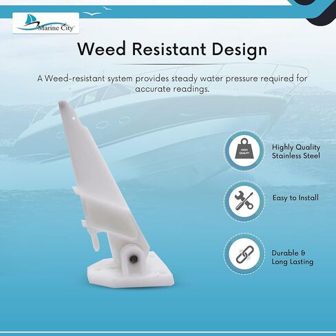 مجموعة التقاط المياه من MARINE CITY Boat Outboard Pitot Speedometer مع أنابيب بطول 6 أمتار ومرسل سبيدو وأجزاء تثبيت - تضمن قراءات دقيقة للسرعة لراكبي القوارب in Kuwait
