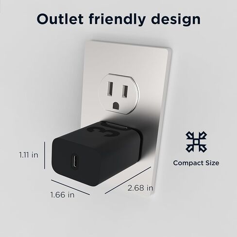 شاحن Motorola TurboPower بقوة 125 واط GaN مع كابل USB-C إلى USB-C بقدرة 6.5 أمبير يحمل علامة إلكترونية لأجهزة Moto Edge 30 Ultra، وأجهزة الكمبيوتر المحمولة عالية الطاقة من النوع C in Kuwait