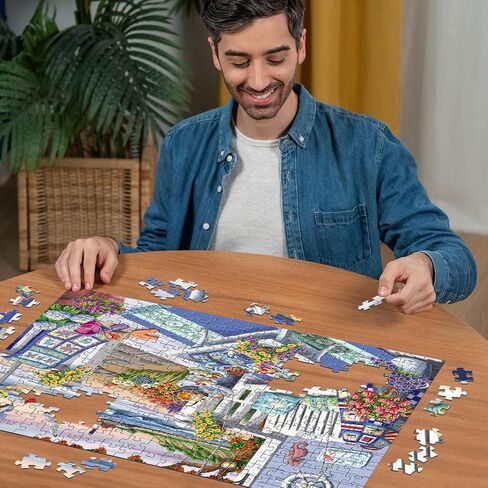 سلسلة Ravensburger المريحة: لغز الصور المقطوعة Seaside Sunshine 300 قطعة كبيرة الحجم للبالغين - كل قطعة فريدة من نوعها، تقنية Softclick تعني أن القطع تتناسب معًا بشكل مثالي in Saudi Arabia