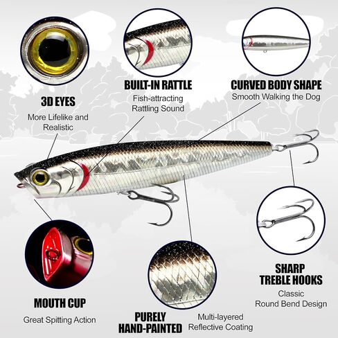 LUCKY CRAFT Gunfish 115NF Top Water Bass Fishing Lures, 4.5" Floating Lure with Cupped Mouth, Freshwater Trout and Bass Lures Fishing Gear, Accessories for Tackle Box in Saudi Arabia