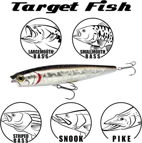 LUCKY CRAFT Gunfish 115NF Top Water Bass Fishing Lures, 4.5" Floating Lure with Cupped Mouth, Freshwater Trout and Bass Lures Fishing Gear, Accessories for Tackle Box in Saudi Arabia