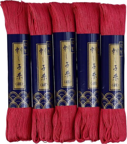 Sashiko Thread Thinner Weight 170 Meters Skein -Col.21 Dark Orange - Japanese Quilting & Embroidery in Saudi Arabia
