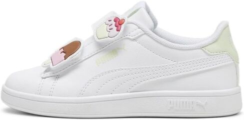 PUMA Smash Hook and Loop Sneaker, White-Passionfruit, 12 US Unisex Little Kid in Saudi Arabia