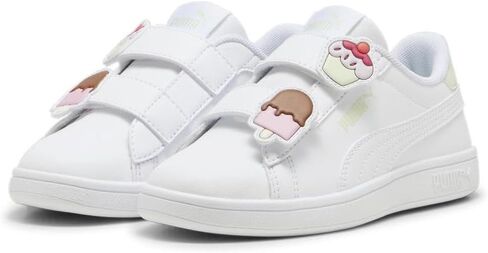 PUMA Smash Hook and Loop Sneaker, White-Passionfruit, 12 US Unisex Little Kid in Saudi Arabia
