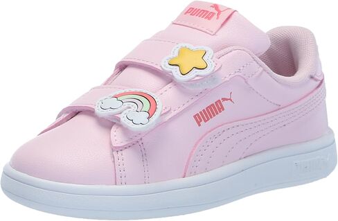 PUMA Smash Hook and Loop Sneaker, White-Passionfruit, 12 US Unisex Little Kid in Saudi Arabia