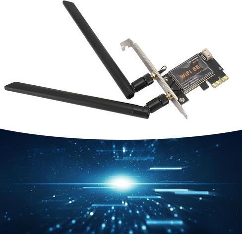 بطاقة Zunate 6e PCIe ، حتى 2400 ميجابت في الثانية ، بلوتوث 5.2 ، محول سلك أقل مع هوائي 8 ديسيبل ، محول شبكة أقل من الأسلاك للفوز 11 10 (لا قاعدة هوائي) in Kuwait
