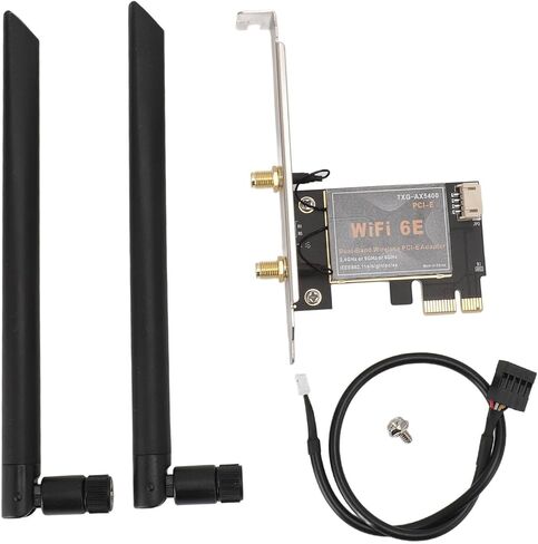 بطاقة Zunate 6e PCIe ، حتى 2400 ميجابت في الثانية ، بلوتوث 5.2 ، محول سلك أقل مع هوائي 8 ديسيبل ، محول شبكة أقل من الأسلاك للفوز 11 10 (لا قاعدة هوائي) in Kuwait